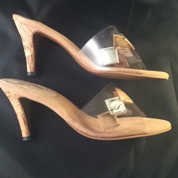 clear cork heels
